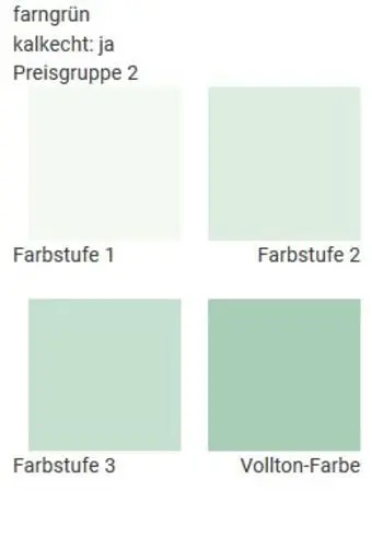 Wandfarben in farngrün